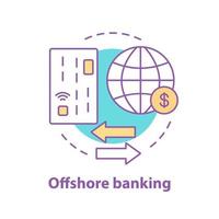 offshore banking concept icoon. internationale business idee dunne lijn illustratie. wereldhandel. vector geïsoleerde overzichtstekening