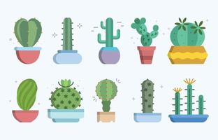 set van cactus plant vector