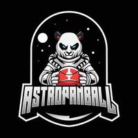 panda astronaut vector mascot logo ontwerp.