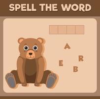spellen woordspel met woord beer vector
