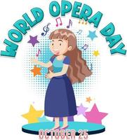 wereld opera dag banner concept vector