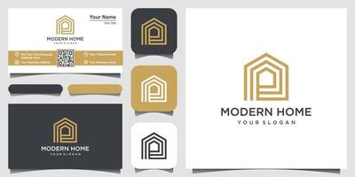 logo moderne huis vector voor bouw, huis, onroerend goed, gebouw, onroerend goed. minimaal geweldig trendy professioneel logo-ontwerpsjabloon en visitekaartjeontwerp