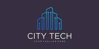 tech city logo symbool sjabloon ontwerp vector, embleem, ontwerpconcept, creatief symbool, pictogram vector