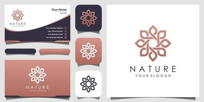 minimalistisch elegant bloemenroos logo-ontwerp met lijnkunststijl. logo voor schoonheid, cosmetica, yoga en spa. logo en visitekaartje ontwerp vector