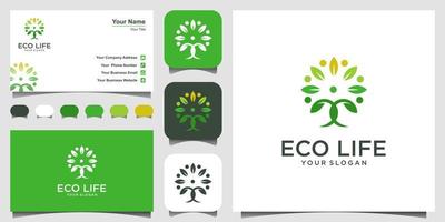 mensen boom vector logo ontwerp inspiratie.