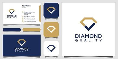 diamant gecombineerd vinkje logo vector sjabloon. en visitekaartje ontwerp