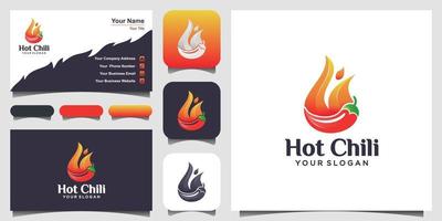 red hot chili logo ontwerpen concept vector, pittige peper logo ontwerpen sjabloon. logo en visitekaartje. vector