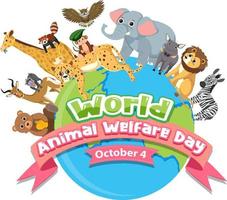 wereld dierenwelzijnsdag 4 oktober vector