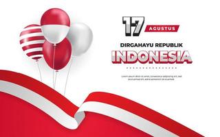 17 augustus indonesië onafhankelijkheidsdag wenskaart banner vector