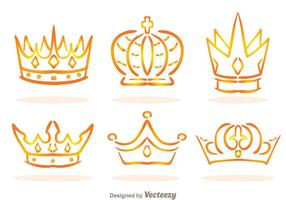 Gouden Linear Crown Logo Vectoren