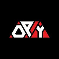 opy driehoek brief logo ontwerp met driehoekige vorm. opy driehoek logo ontwerp monogram. opy driehoek vector logo sjabloon met rode kleur. opy driehoekig logo eenvoudig, elegant en luxueus logo. opy