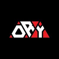 ory driehoek brief logo ontwerp met driehoekige vorm. ory driehoek logo ontwerp monogram. ory driehoek vector logo sjabloon met rode kleur. ory driehoekig logo eenvoudig, elegant en luxueus logo. ory