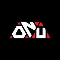 onu driehoek brief logo ontwerp met driehoekige vorm. onu driehoek logo ontwerp monogram. onu driehoek vector logo sjabloon met rode kleur. onu driehoekig logo eenvoudig, elegant en luxueus logo. onu