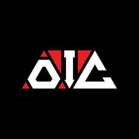 oic driehoek brief logo ontwerp met driehoekige vorm. oic driehoek logo ontwerp monogram. oic driehoek vector logo sjabloon met rode kleur. oic driehoekig logo eenvoudig, elegant en luxueus logo. oic