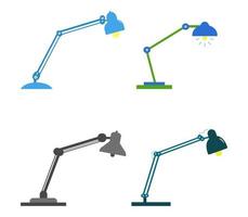 set van bureaulamp iconen vector