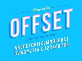 pastel overlay offset alfabet vector