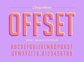 trendy offset overdruk alfabet ontwerp vector