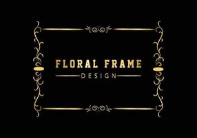 elegante decoratieve gouden bloemen frame ontwerp gratis vector