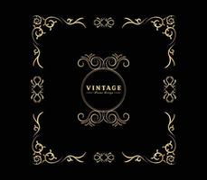 vintage bloeien ornament frame vector gouden kleur voor banner, behang, uitnodigingskaart