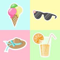 leuke zomerstickers vector