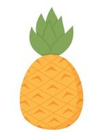 eenvoudige vectorananas. platte doodle clipart. alle objecten zijn opnieuw geschilderd. vector