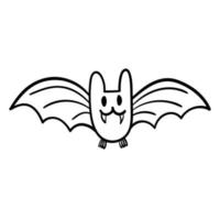 doodle sticker met schattige vleermuis vector