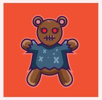 teddybeer pop schattig vector ontwerp halloween