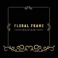 vintage bloeien ornament frame vector gouden kleur voor banner, behang, uitnodigingskaart