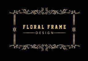 gouden decoratief rond frame voor design met bloemenornament. een sjabloon voor het afdrukken van ansichtkaarten. vector