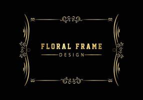 elegante decoratieve gouden bloemen frame ontwerp gratis vector