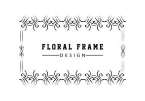 elegante decoratieve zwarte bloemen frame ontwerp gratis vector