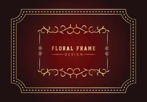 elegante decoratieve gouden bloemen frame ontwerp gratis vector