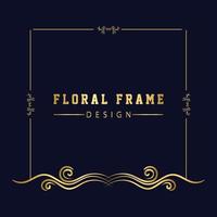 vintage bloeien ornament frame vector gouden kleur voor banner, behang, uitnodigingskaart