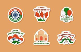 sticker van de onafhankelijkheidsdag van india vector