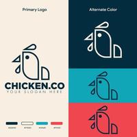 minimalistisch eenvoudig kippenlogo-ontwerp vector
