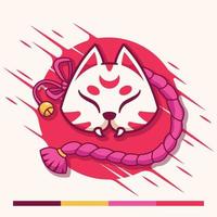 kitsune traditionele Japanse maskerillustratie vector