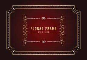 elegante decoratieve gouden bloemen frame ontwerp gratis vector