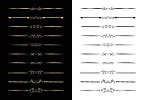 set lijn decoratieve kalligrafische elementen voor bewerkbare en design. mega set bloemen scheidingslijnen frames elementen collectie. vector