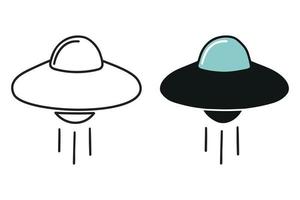 leuke en grappige kleurplaat van een ufo. om deze pagina in te kleuren is heel eenvoudig. geschikt voor kleine kinderen en peuters. vector