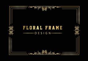 vintage bloeien ornament frame vector gouden kleur voor banner, behang, uitnodigingskaart