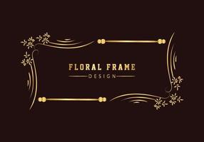 gouden decoratieve bloemen luxe frame. retro bloemenpatroon. vector