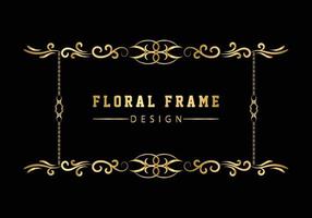 elegante decoratieve gouden bloemen frame ontwerp gratis vector