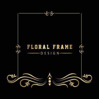 vintage bloeien ornament frame vector gouden kleur voor banner, behang, uitnodigingskaart