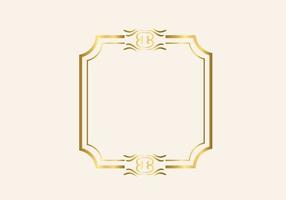 gouden dubbel frame vintage stijl ontwerp vector