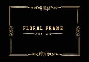 vintage bloeien ornament frame vector gouden kleur voor banner, behang, uitnodigingskaart