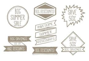 Handgetekende Promotional Label Set vector