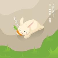 konijn schattig slapen vector