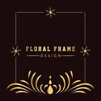 vintage bloeien ornament frame vector gouden kleur voor banner, behang, uitnodigingskaart