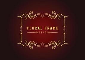 elegante decoratieve gouden bloemen frame ontwerp gratis vector