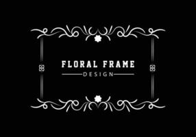 elegante decoratieve zwarte bloemen frame ontwerp gratis vector